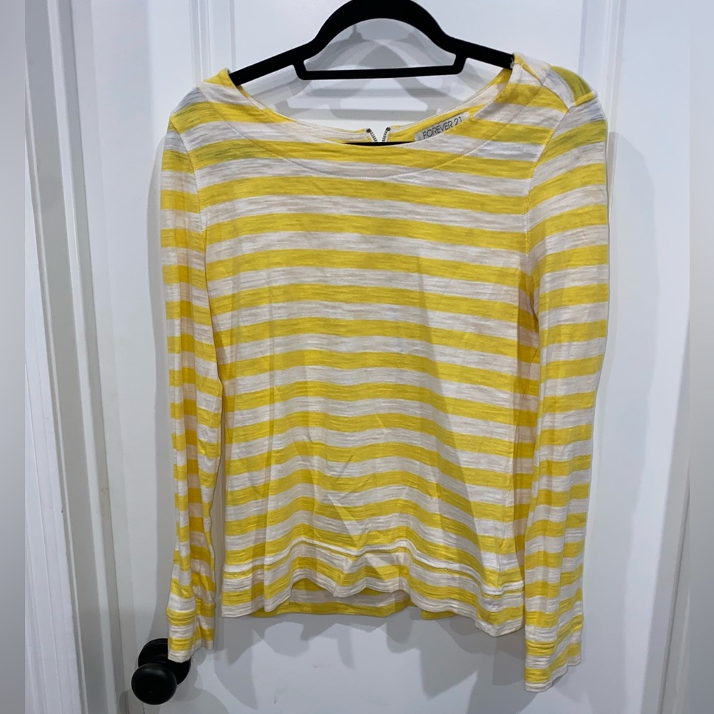 Yellow and white striped shirt